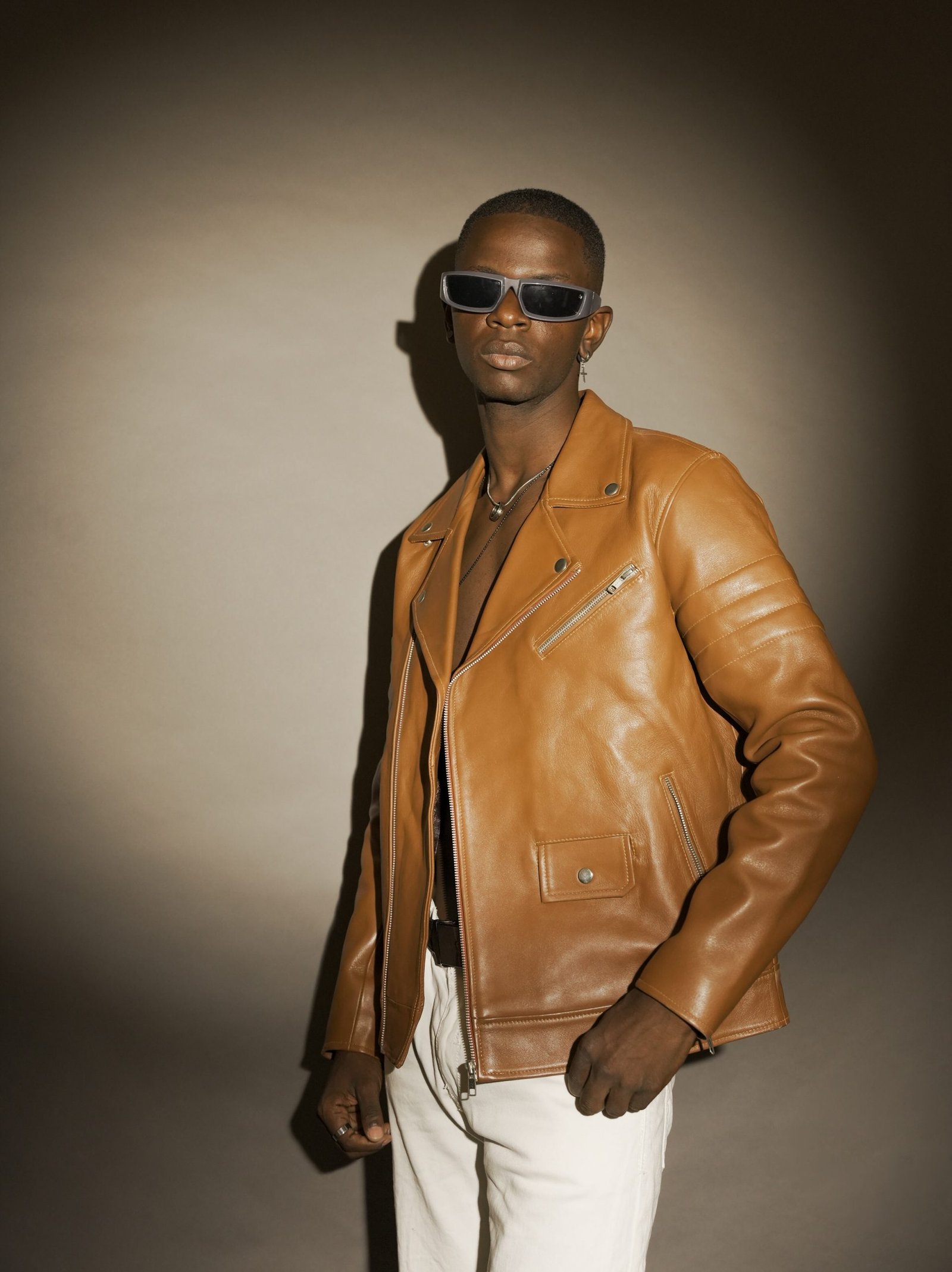 Heritage Camel Pure Goat Leather Jacket for Men
