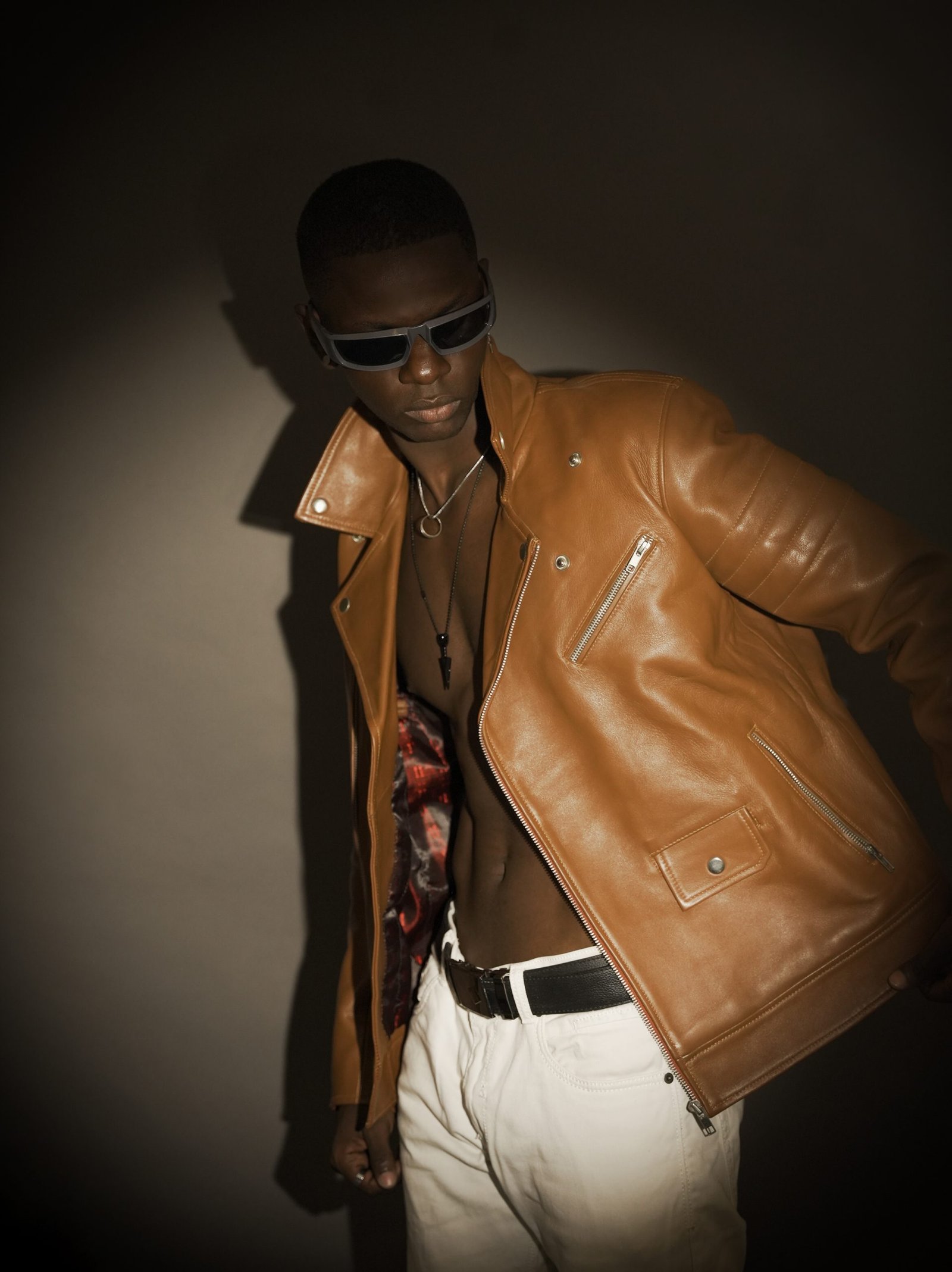 Heritage Camel Pure Goat Leather Jacket for Men
