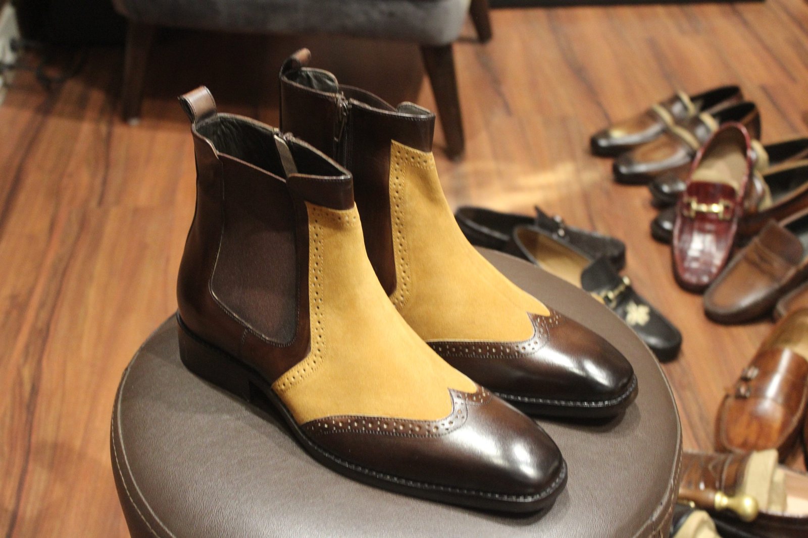 shoe bespoke  tan boots 