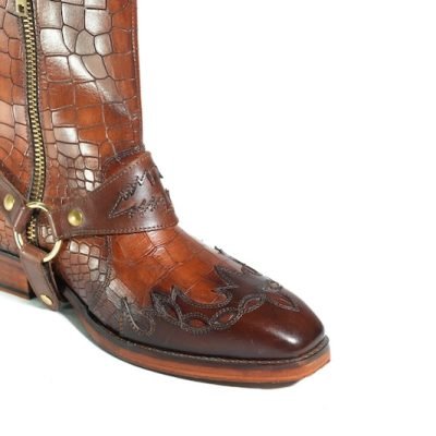 Orange Tan Harness Boots