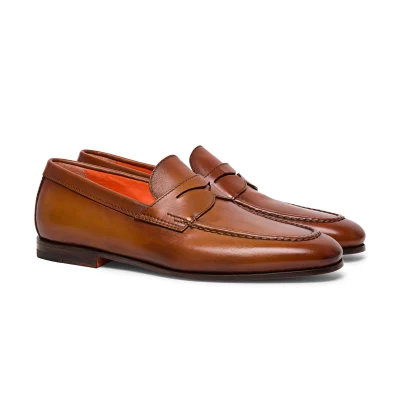 Chestnut Grove – Men’s Brown Leather Penny Loafer by Mitch Luxury