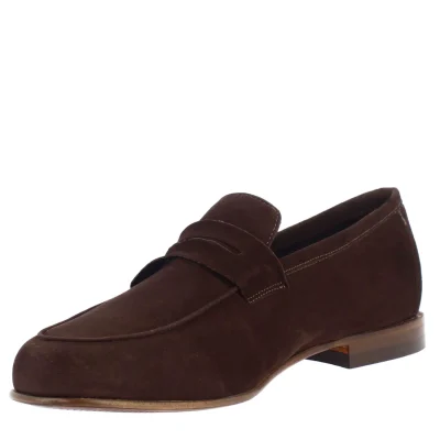 Brown Suede Slip-On Loafers