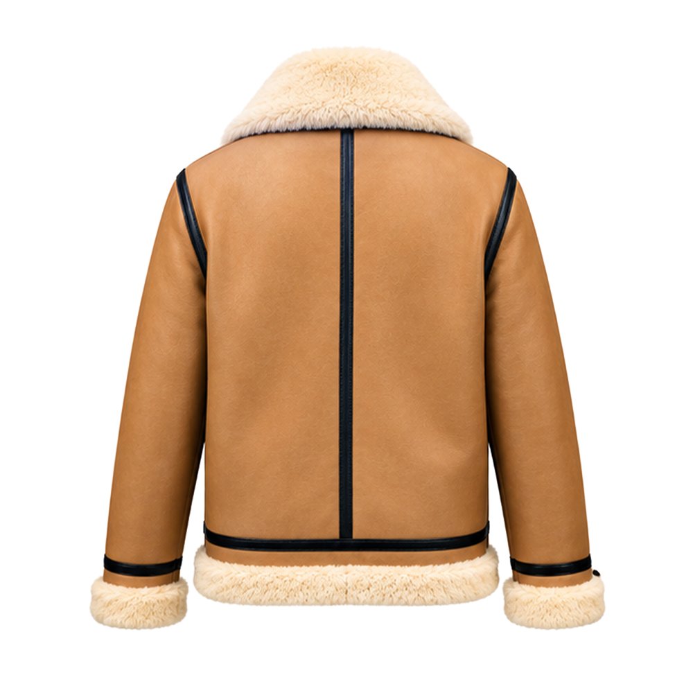 Bombardier Thunder Faux Fur Jacket for Men back view