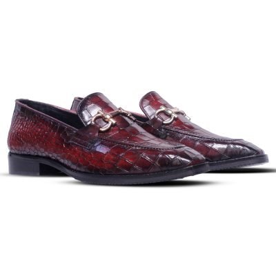 cherry croco loafers