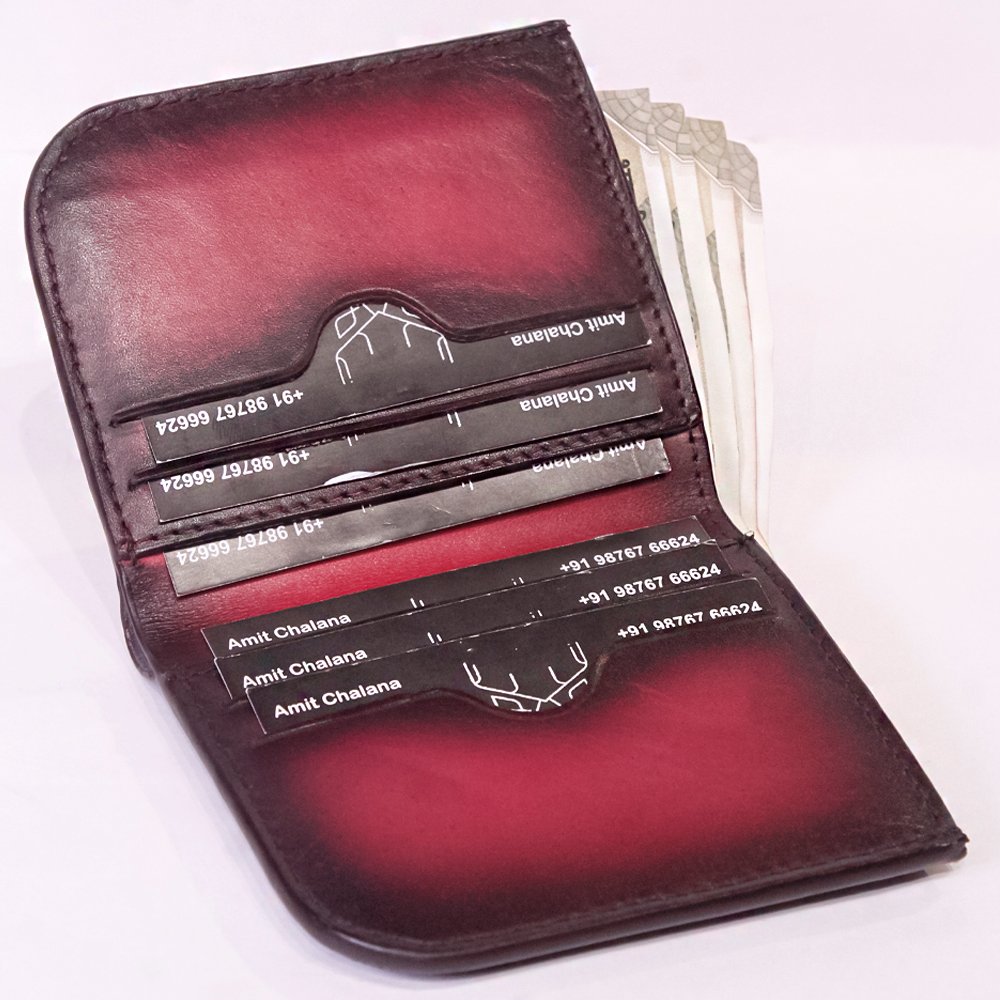 Crimson Ember Leather Wallet by Mitch