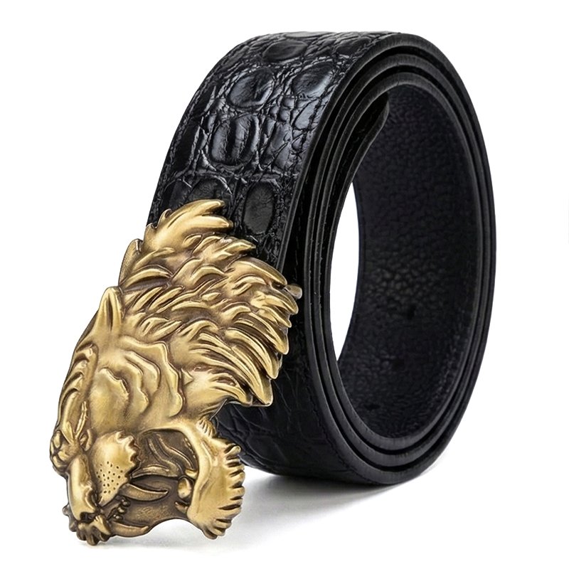 Leone Luxe – Premium Leather Belt with Lion Head Buckle