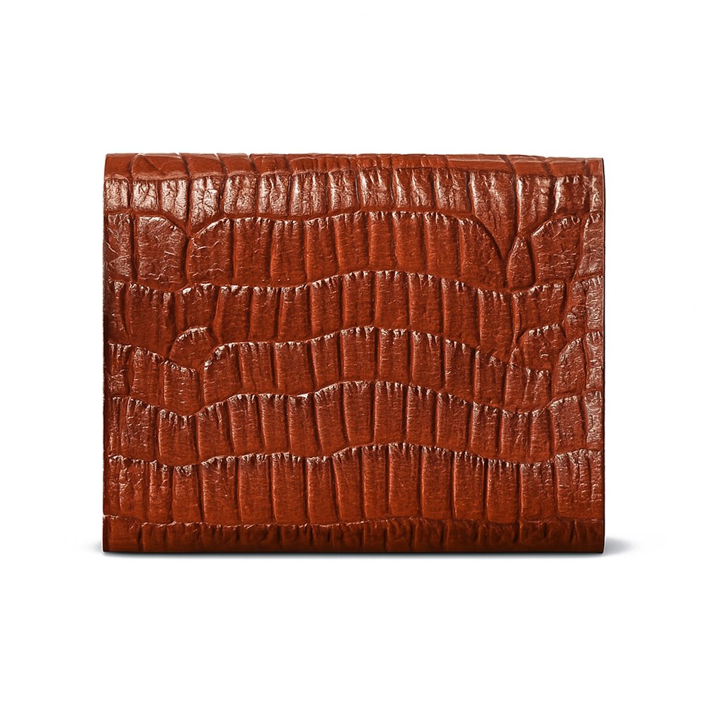 Mitch Hettich Croc Wallet – Tan Leather