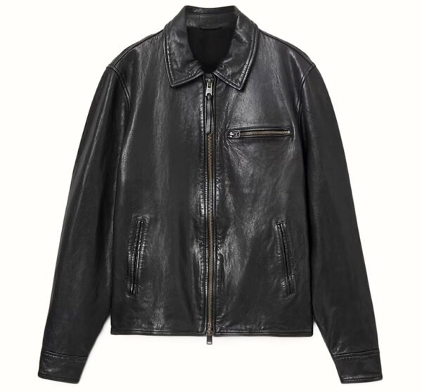 Obsidian Edge – Men’s Bespoke Black Leather Jacket
