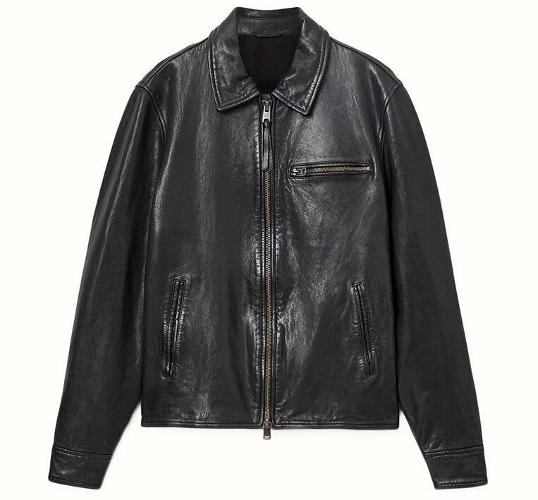 Obsidian Edge – Men’s Bespoke Black Leather Jacket