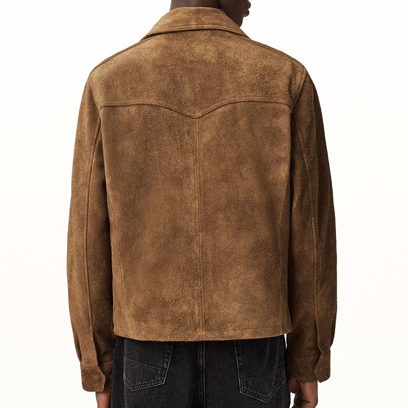 Desert Crest – Men’s Bespoke Tan Suede Leather Jacket