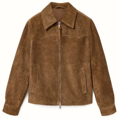Desert Crest – Men’s Bespoke Tan Suede Leather Jacket