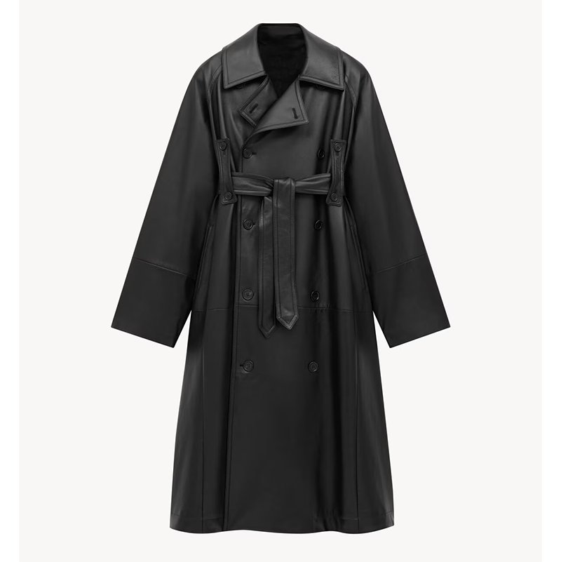 Noir Sovereign Pure Leather Long Coat
