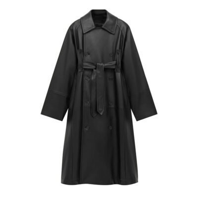 Noir Sovereign Pure Leather Long Coat