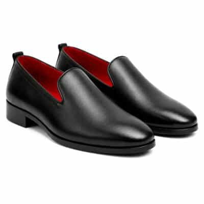 Classic Black Calfskin Wood Sole Loafer