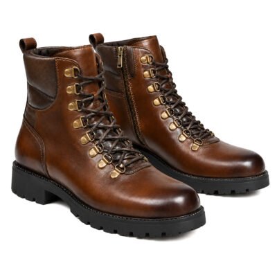 Bristol Brown Leather Boots by Shoe Bespoke, front three-quarter view