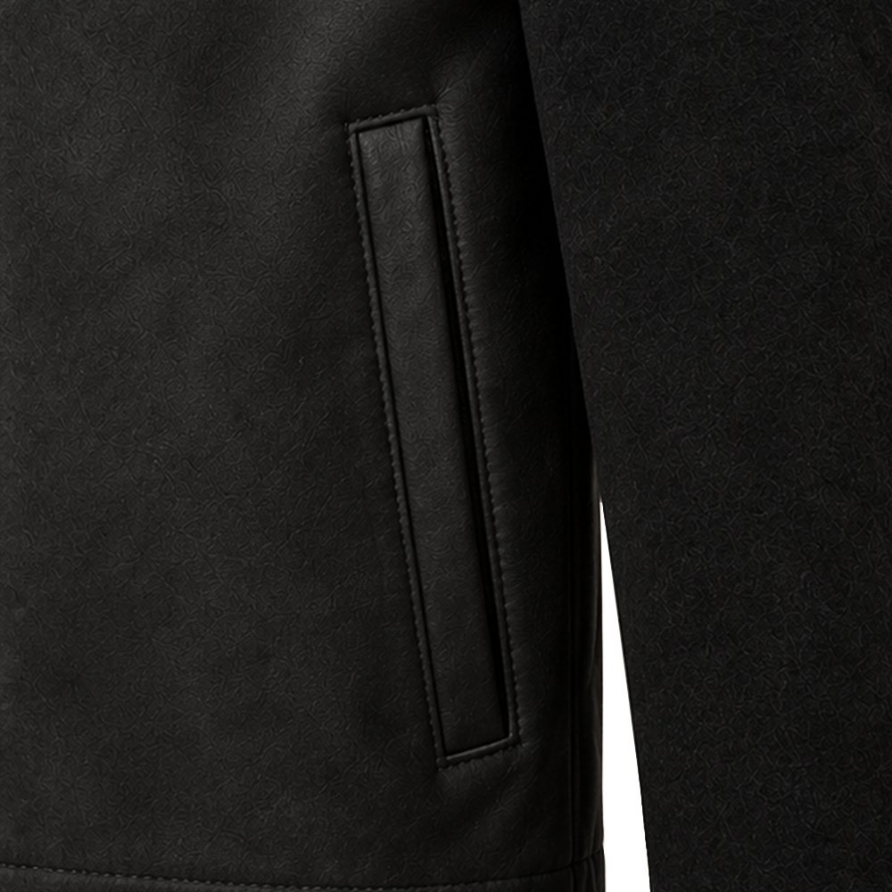 Blackridge textured black leather jacket for men by Mitch Luxury