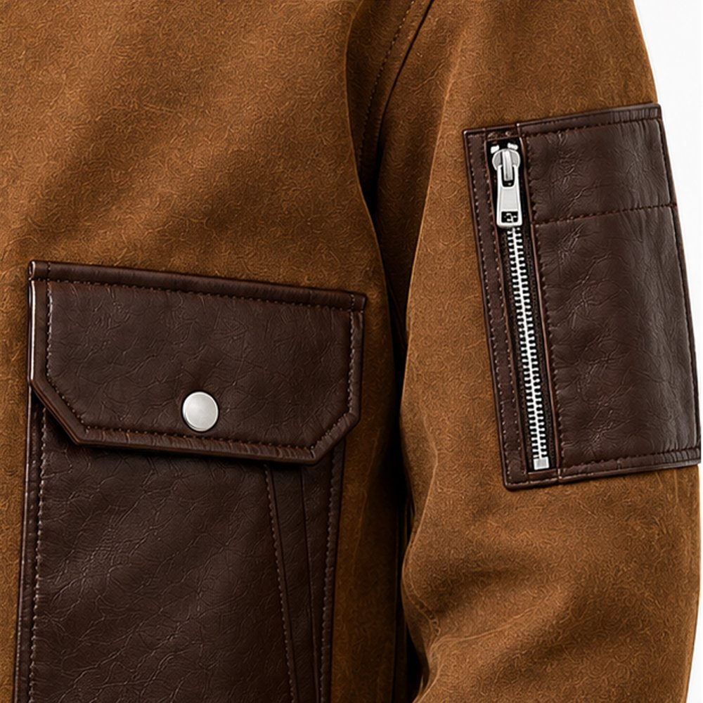 Canyon Ridge cognac brown suede leather jacket by Mitch Luxury