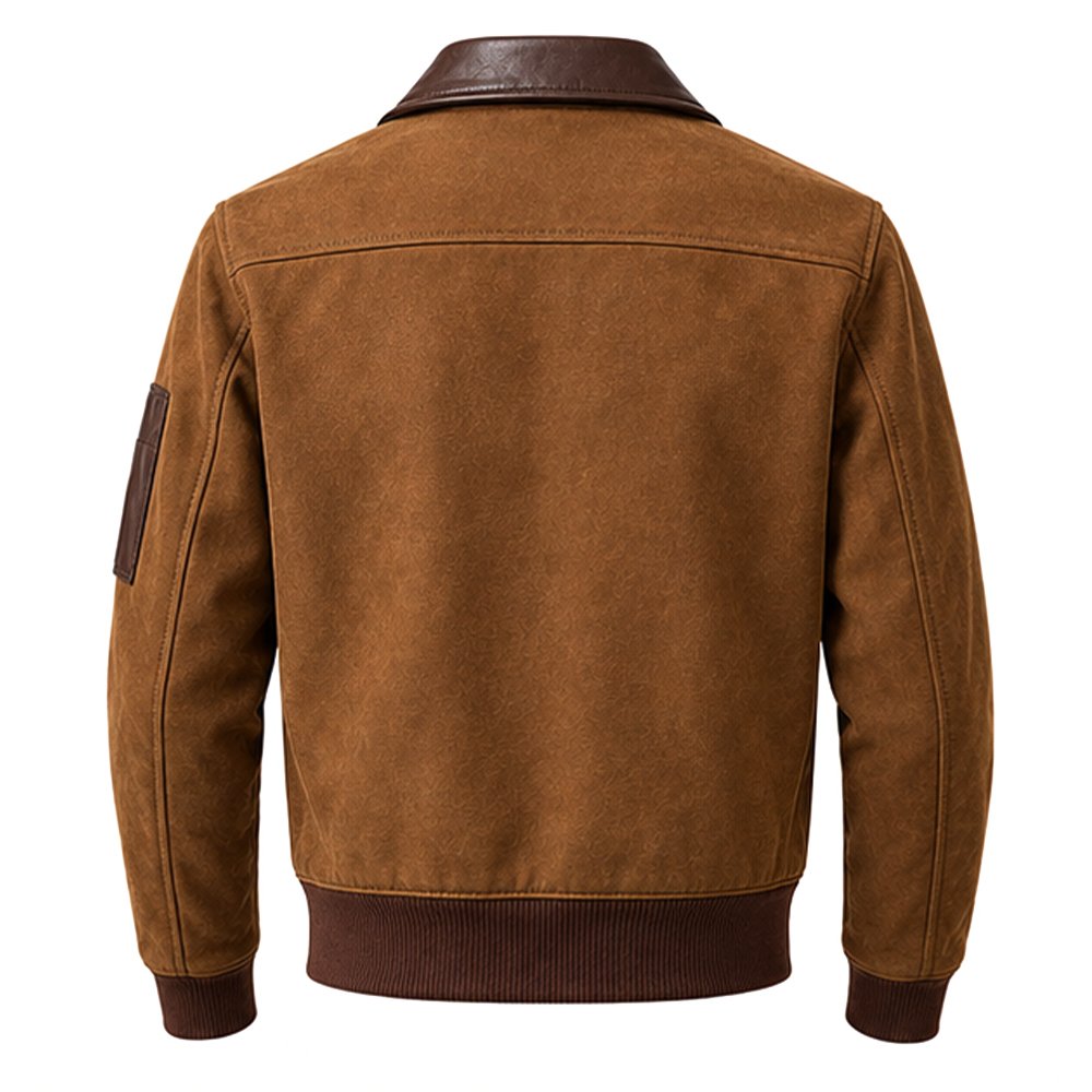 Canyon Ridge cognac brown suede leather jacket by Mitch Luxury