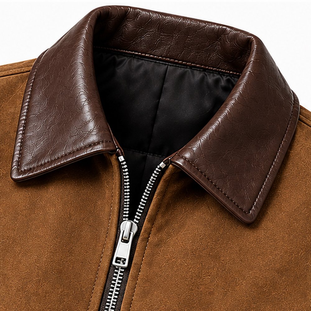 Canyon Ridge cognac brown suede leather jacket by Mitch Luxury