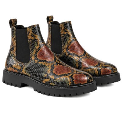 Terra Python Chunk Sole Chelsea Boots by ShoeBespoke