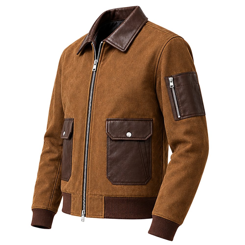 Canyon Ridge cognac brown suede leather jacket by Mitch Luxury